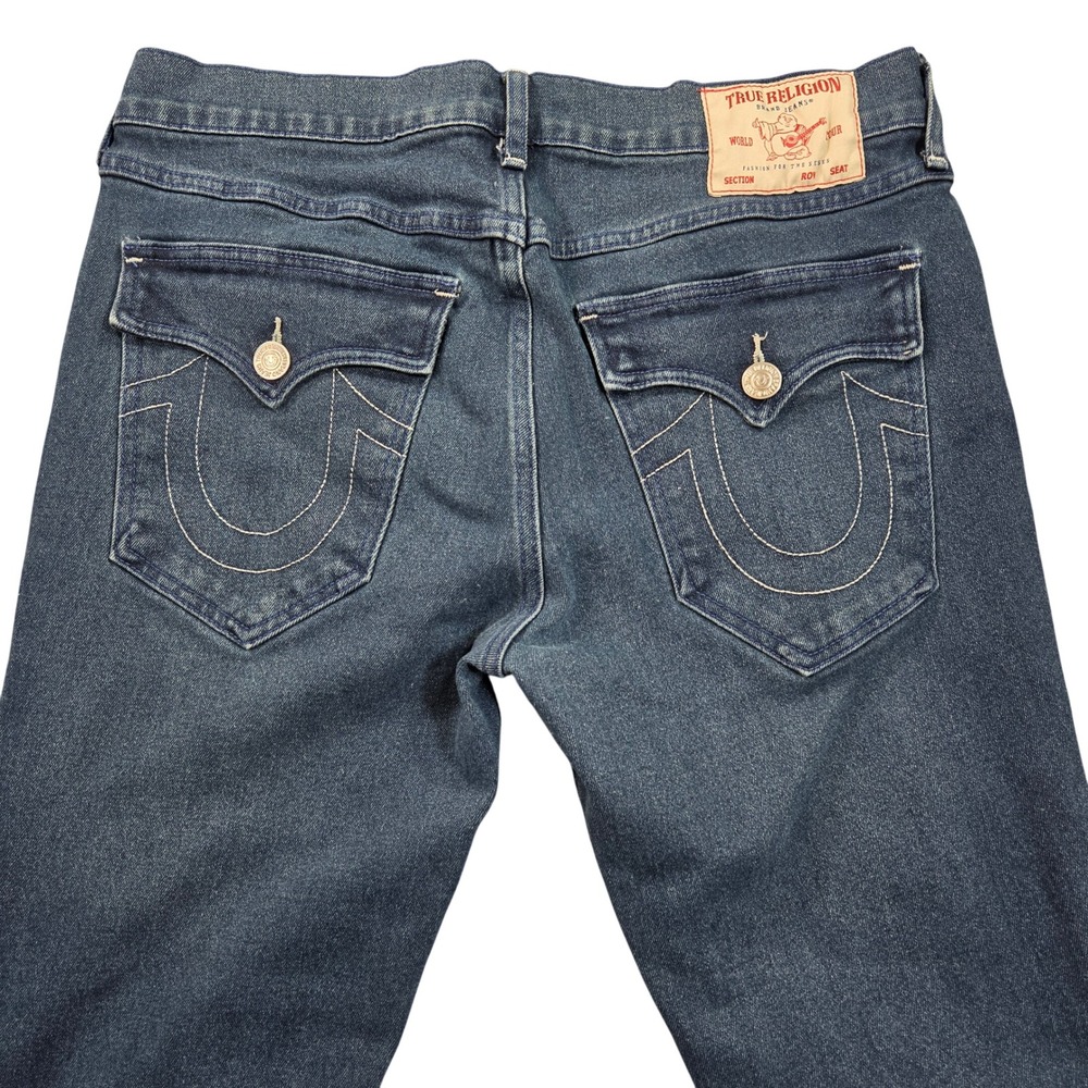 True Religion Rocco Jeans Mens 34 Relaxed Skinny Denim Flap Pocket 52549-00